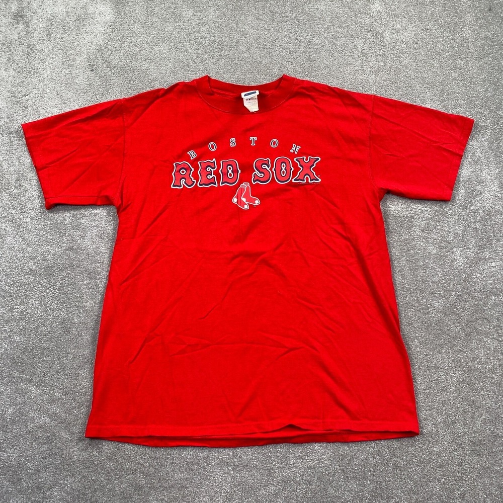 Boston Red Sox MLB Baseball Crew Neck T-Shirt CSA Short Sleeve Mens Size L Red